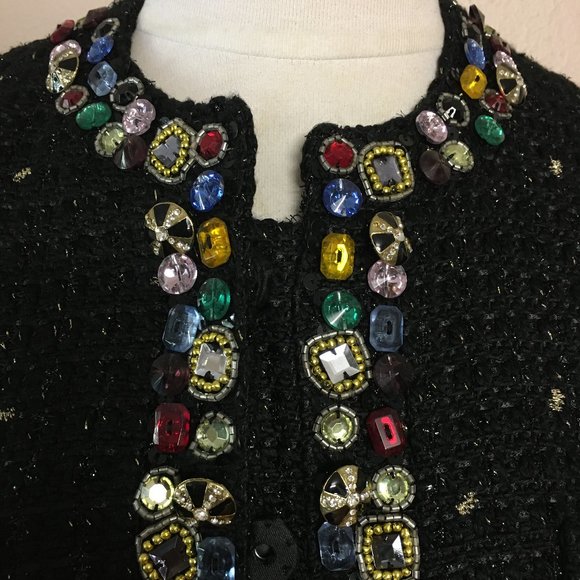 The Collective Works of Berek 2 By Takako Sakon Beweweled Tweed Suit Jacket - Picture 12 of 13